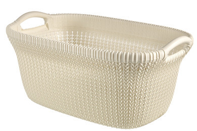 Корзина для глаженного белья Knit Laundry Basket OASWHT STD 40L, белый. - фото 1 - id-p99511347