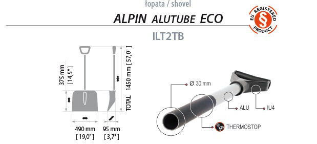 ILT2TB-S411 Лопата пластиковая Alpin Alutube ECO, черная - фото 2 - id-p99511357