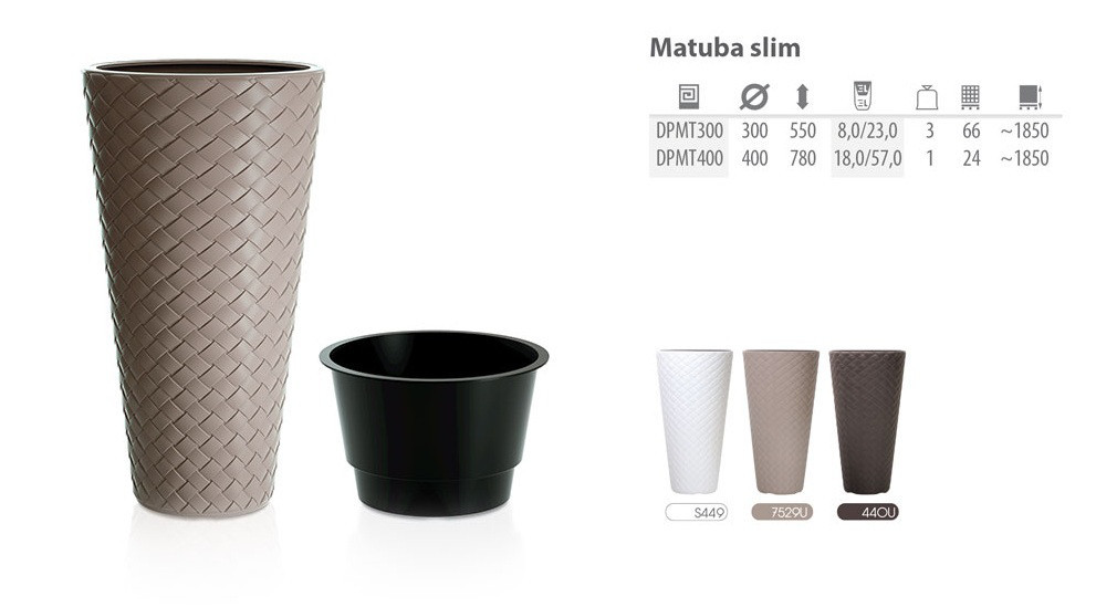 Горшок для цветов Matuba Slim 400 - фото 2 - id-p99511422