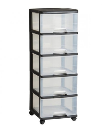 Комод DRAWER System 5X20L, прозр/черный