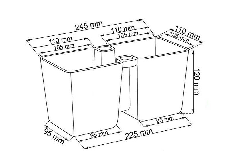 Горшок пластиковый Twins Cube, лайм - фото 7 - id-p99511533