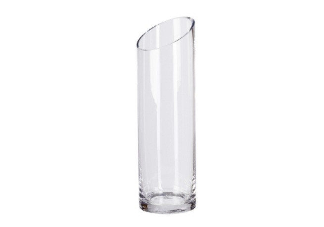 Ваза стеклянная SLANTED 9x30cm, прозрачный