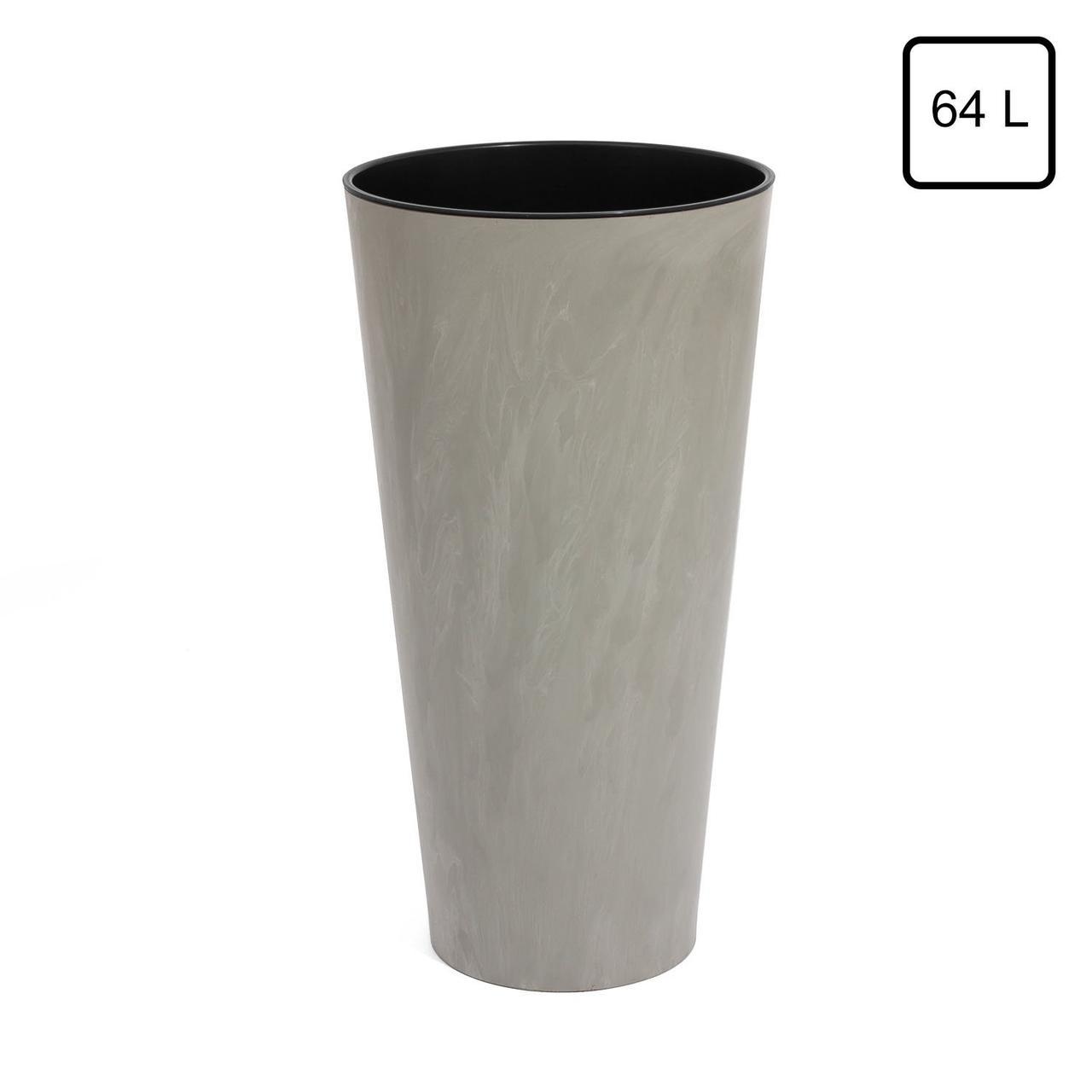 Горшок пластиковый TUBUS SLIM BETON 400, бетон - фото 5 - id-p99511894