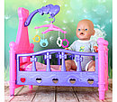 Кроватка для куклы с музыкальной каруселью 661-03A, фото 4