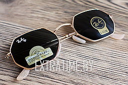 Солнцезащитные очки Ray Ban Octagonal, черные-золото (реплика)