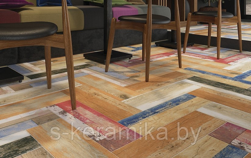 КЕРАМОГРАНИТ COLORWOOD МНОГОЦВЕТНЫЙ 18.5x59.8