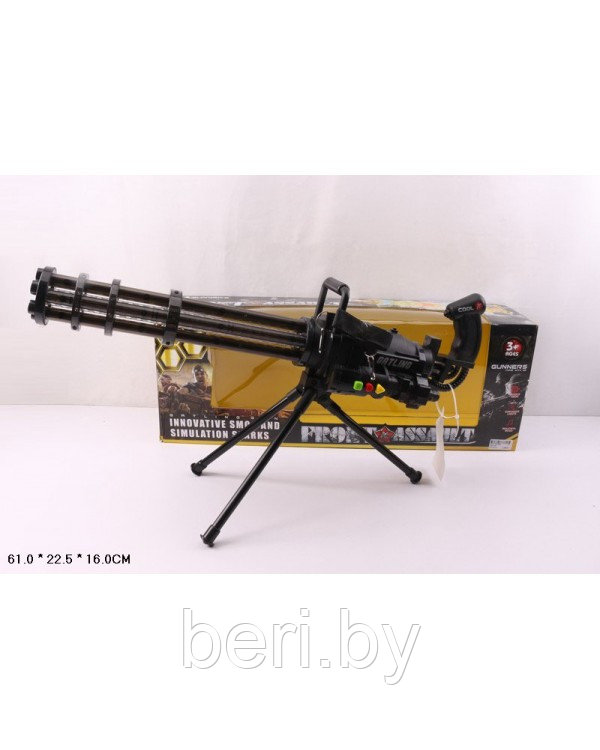 236-12A Детский пулемет "Гатлинга" работает от батареек светозвуковые эффекты+дым - фото 2 - id-p99573847