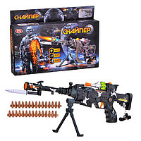 7147 Автомат детский "Снайпер"  винтовка со штык-ножом, на подставке, свет, звук