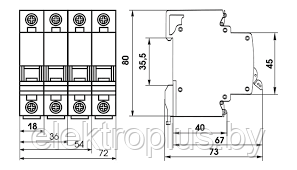 Автоматический выключатель ВА 47-63 4,5kA 3P (B) EKF PROxima - фото 4 - id-p72160920