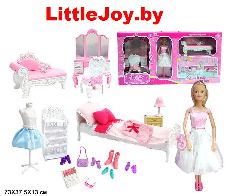 Кукла на шарнирах Anlily + набор мебели " Комната принцессы" 99045