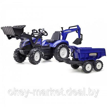 Детский педальный трактор Falk NEW HOLLAND с двумя ковшами 3090W, фото 3