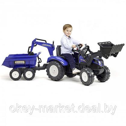 Детский педальный трактор Falk NEW HOLLAND с двумя ковшами 3090W, фото 2