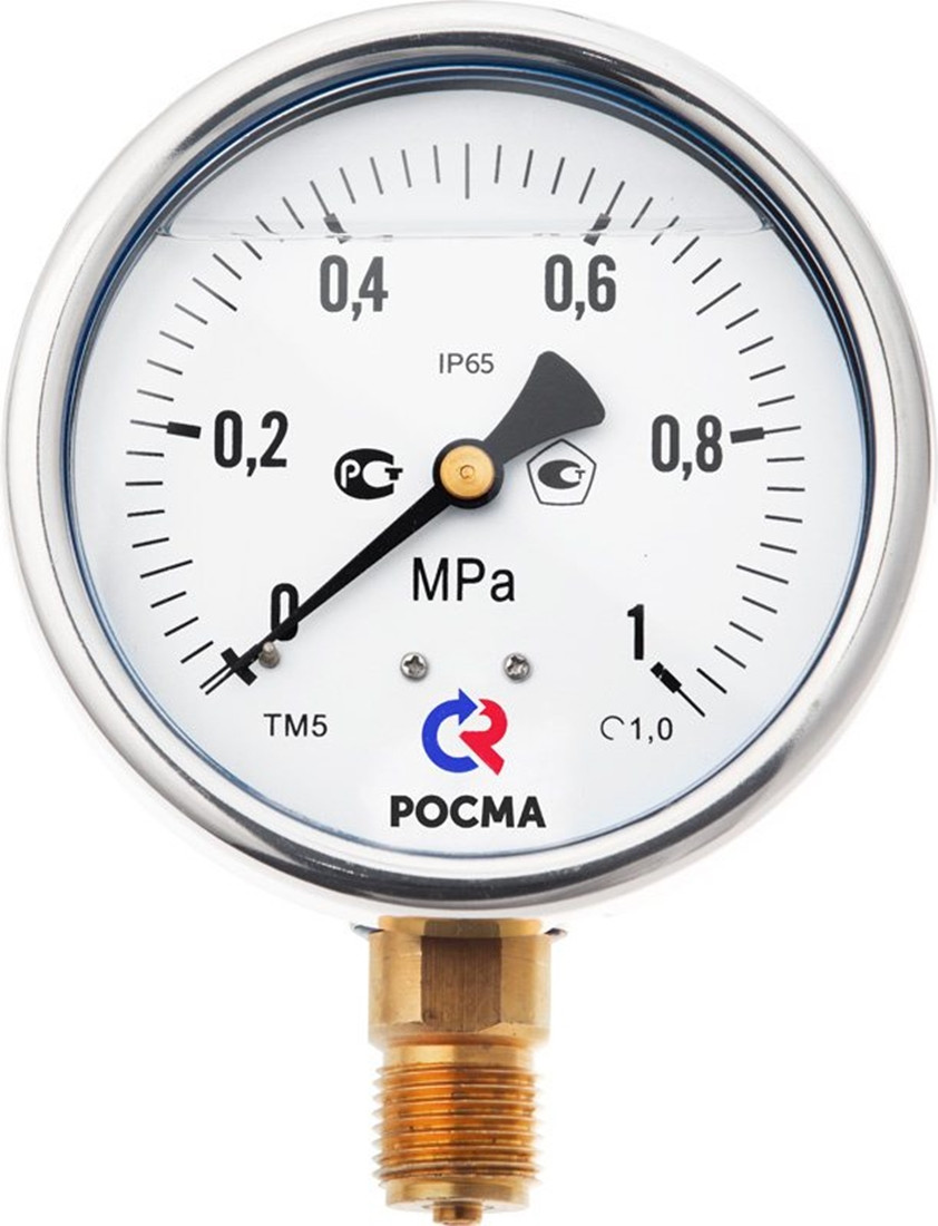 Вакуумметр ТВ-520Р.00(-0,1-0MPa)М20х1,5.1,0 корпус нерж