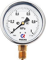 Вакуумметр ТВ-520Р.00(-0,1-0MPa)G1/2.1,0 резьба G1/2 корпус нерж