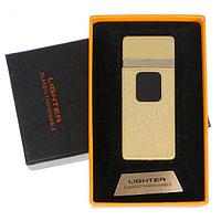 Зажигалка электронная в подарочной коробке, USB, спираль, сенсорная, золотая, 7.5х12 см