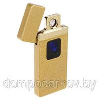 Зажигалка электронная в подарочной коробке, USB, спираль, сенсорная, золотая, 7.5х12 см, фото 3