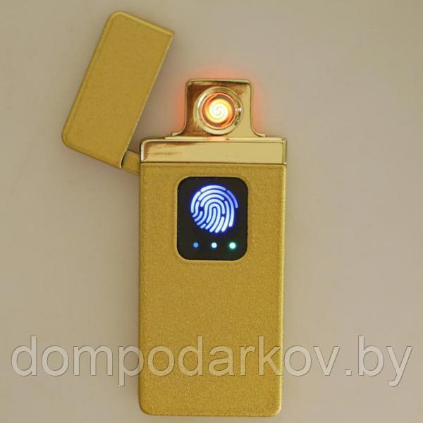 Зажигалка электронная в подарочной коробке, USB, спираль, сенсорная, золотая, 7.5х12 см - фото 4 - id-p99610973