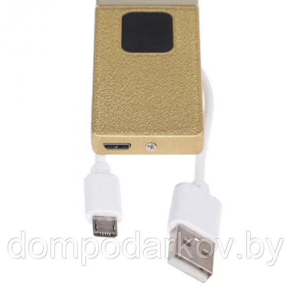 Зажигалка электронная в подарочной коробке, USB, спираль, сенсорная, золотая, 7.5х12 см - фото 5 - id-p99610973