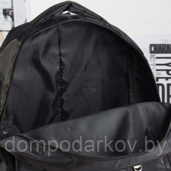 Рюкзак молодёжный, 2 отдела на молниях, наружный карман, 2 боковых кармана, цвет чёрный - фото 3 - id-p99610986