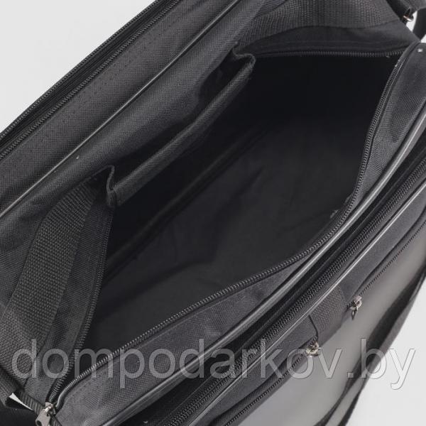 Сумка мужская, 2 отдела на молниях, 3 наружных кармана, цвет чёрный - фото 5 - id-p99611005