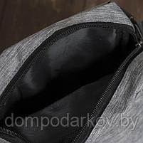 Сумка мужская, отдел на молнии, 2 наружных кармана, регулируемый ремень, цвет серый, фото 3