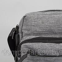 Сумка мужская, отдел на молнии, 2 наружных кармана, регулируемый ремень, цвет серый, фото 4