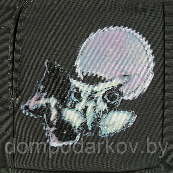 Сумка наплечная подростковая "Proff Enjoy Wolf" В4, 35х30х12 см, с карманами и накладкой на лямку, серая - фото 9 - id-p99611009