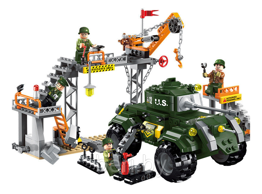 Конструктор 1712 Brick (Брик) "Военный завод", 198 деталей, аналог LEGO (Лего) - фото 1 - id-p99619458
