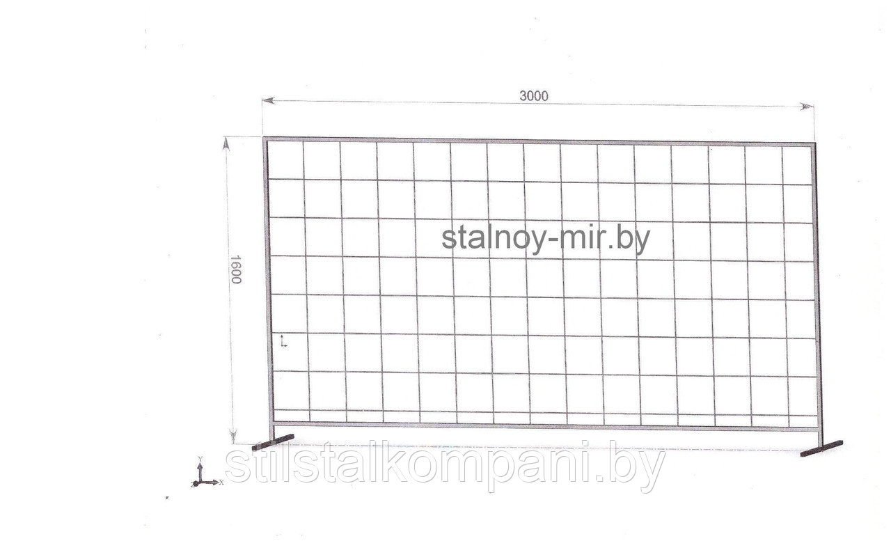 Ограждение строительное 3000x2000 на металлических опорах - фото 2 - id-p99620986
