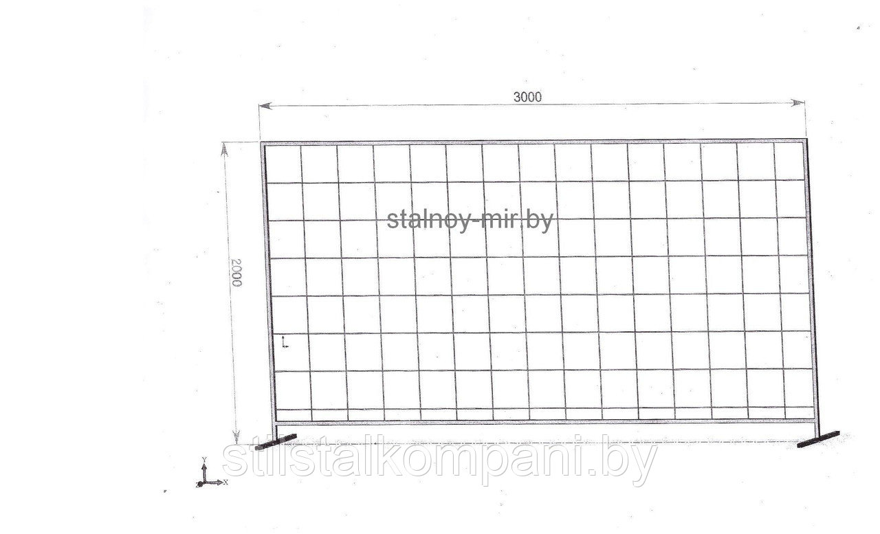 Ограждение строительное 3000x2000 на металлических опорах - фото 3 - id-p99620986