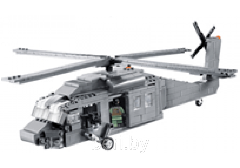 Конструктор DECOOL 2114 - UH-60 "Black Hawk - военный самолет", 562 детали, (аналог Лего ) - фото 2 - id-p99621197