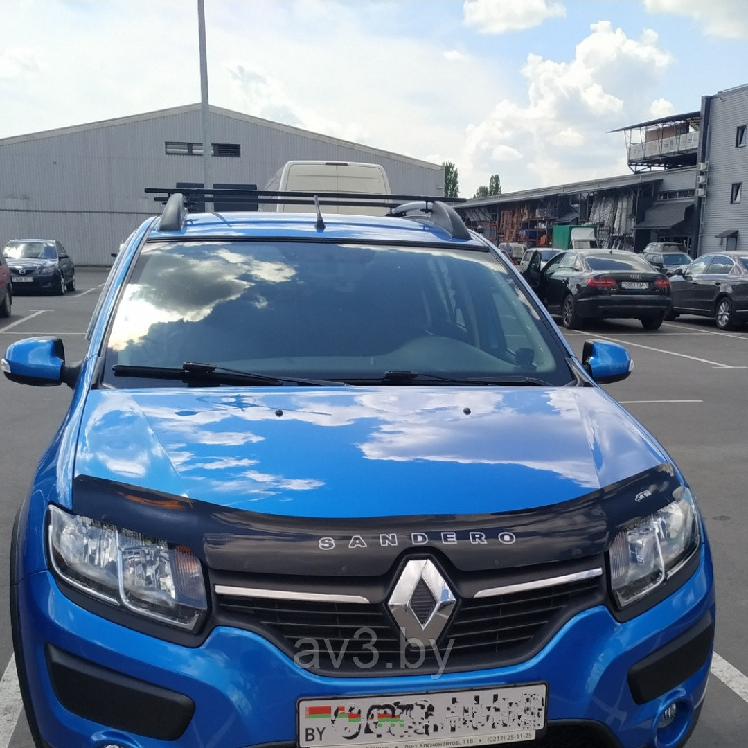 Дефлектор капота Renault Sandero 2 (и Stepway) 2014-2022 [RL27] / Рено Сандеро Степвей 2, VT52 - фото 1 - id-p72172194