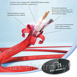 Devi DEVIflex 234 Вт / 12,8 м нагревательный кабель (теплый пол) - фото 3 - id-p5089772