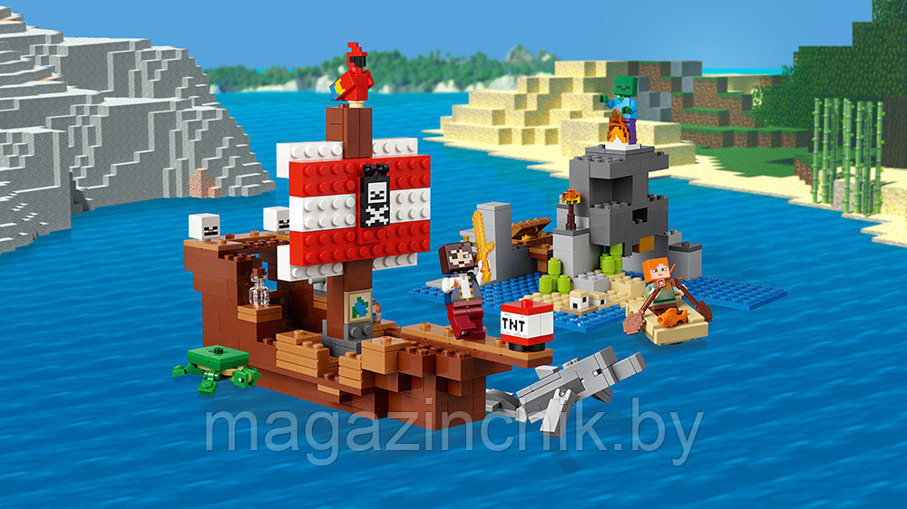 Конструктор Майнкрафт Приключения на пиратском корабле, Bela 11170 аналог Лего 21152 - фото 5 - id-p99640562