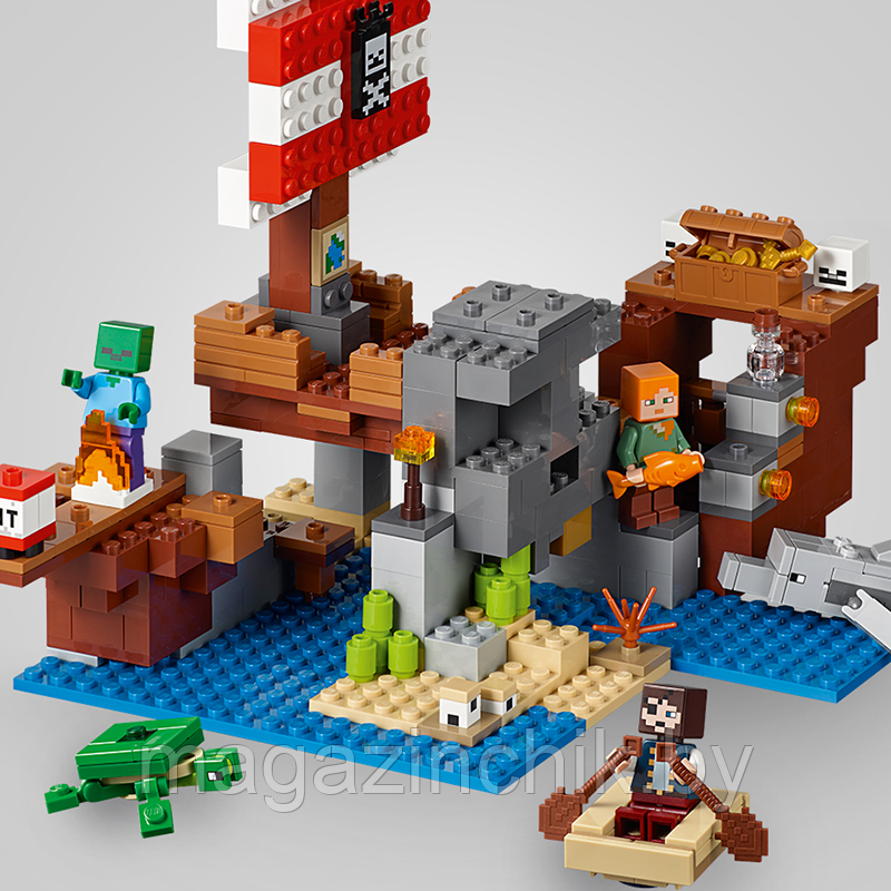 Конструктор Майнкрафт Приключения на пиратском корабле, Bela 11170 аналог Лего 21152 - фото 7 - id-p99640562