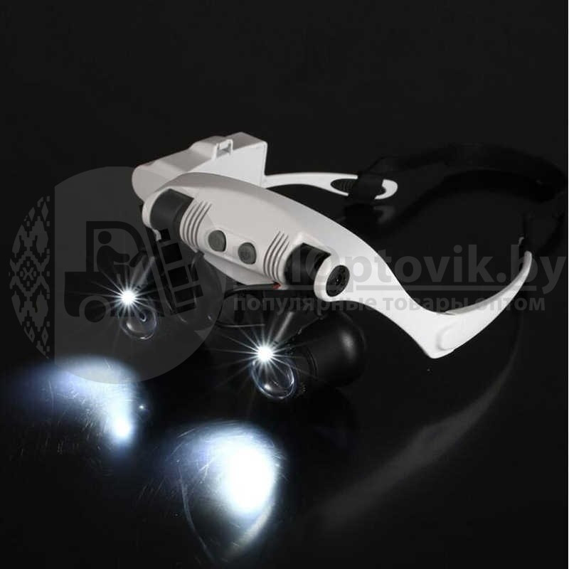Лупа-очки налобная бинокулярная 10x15x20x25x с подсветкой (2 LED) Watch Repair Magnifier Upgraded Version - фото 9 - id-p99644621