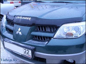 Дефлектор капота Mitsubishi Outlander 2001-2008 с надписью