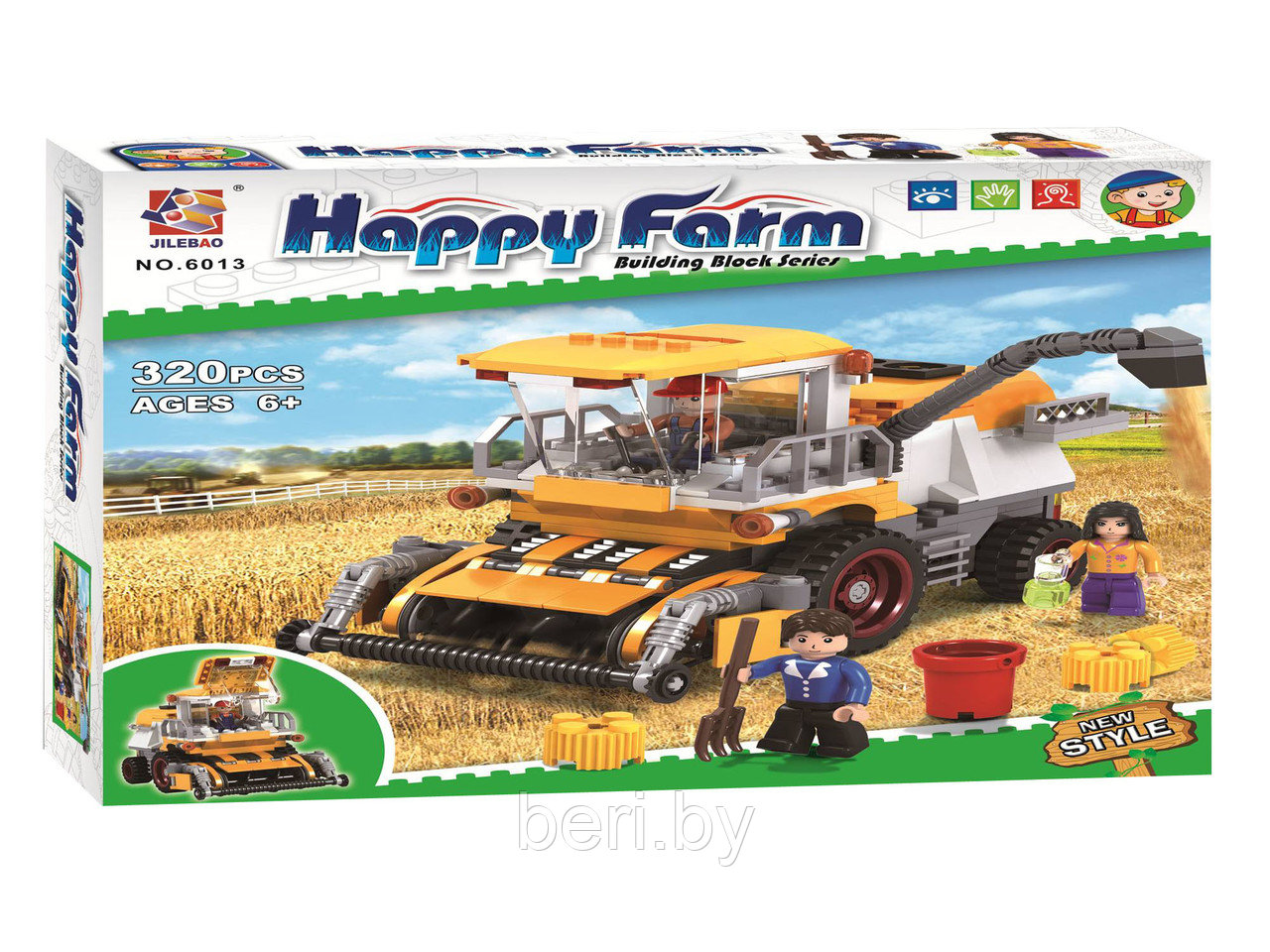 6013 Конструктор JileBao "Счастливая ферма. Комбайн", 343 детали, аналог LEGO - фото 2 - id-p99656256