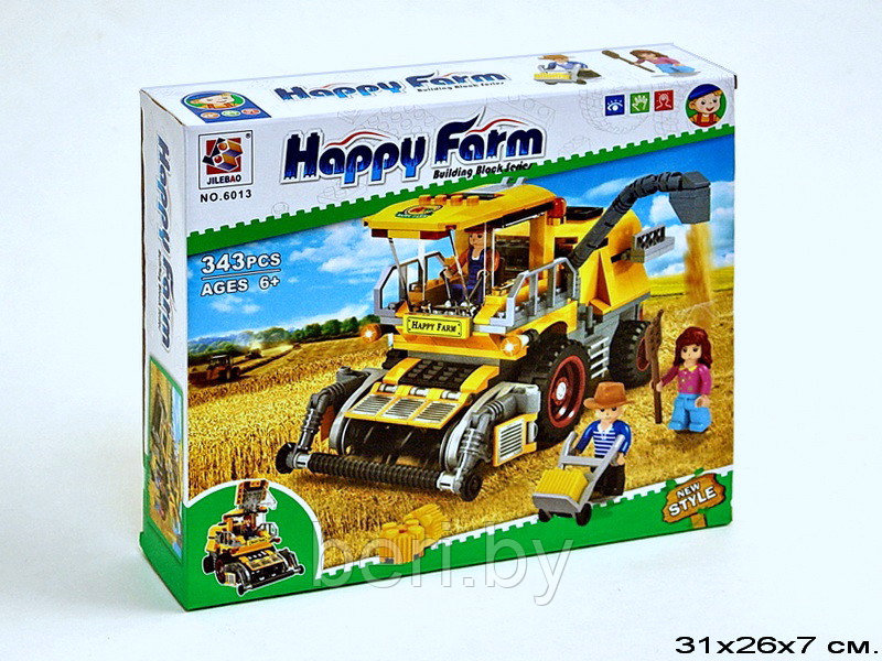 6013 Конструктор JileBao "Счастливая ферма. Комбайн", 343 детали, аналог LEGO - фото 3 - id-p99656256