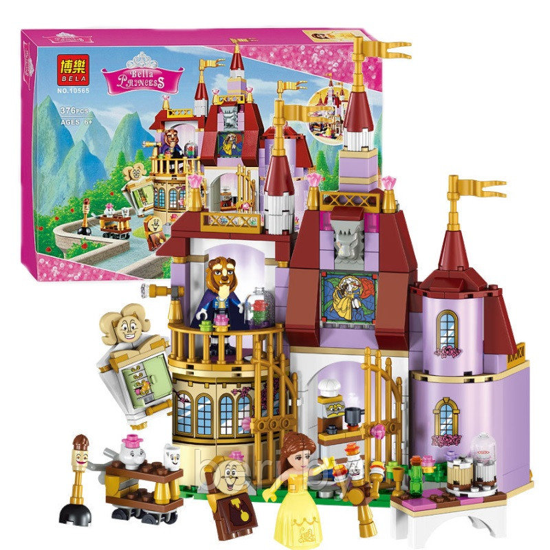 Конструктор BELA 10565 Disney Princess Заколдованный замок Белль, 376 деталей аналог Lego 41067
