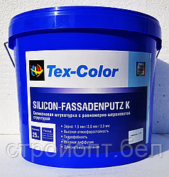 Декоративная силиконовая штукатурка Tex-Color Silicon-Fassadenputz, 25 кг Камешковая 3.0мм