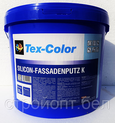 Декоративная силиконовая штукатурка Tex-Color Silicon-Fassadenputz, 25 кг Короед 1.5мм, фото 2
