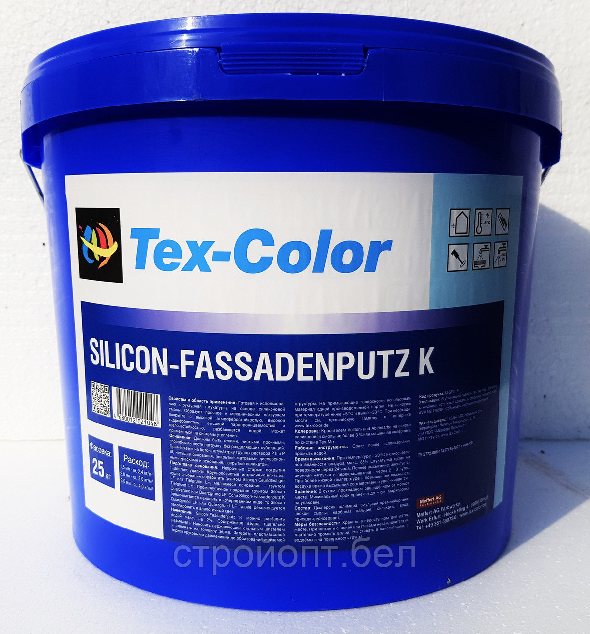 Декоративная силиконовая штукатурка Tex-Color Silicon-Fassadenputz, 25 кг Короед 1.5мм - фото 2 - id-p99671891