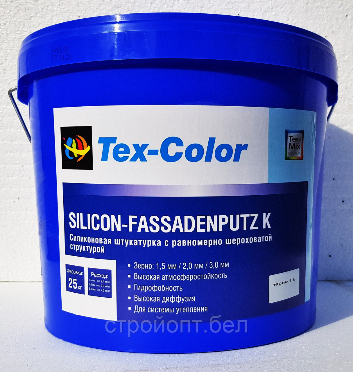 Декоративная силиконовая штукатурка Tex-Color Silicon-Fassadenputz, 25 кг Короед 2.0мм - фото 1 - id-p99672395