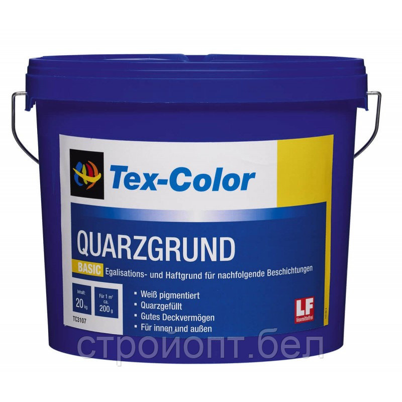 Адгезионная грунтовка с кварцевым песком для внешних и внутренних работ Tex-Color Quarzgrund, 20 кг - фото 1 - id-p99675977