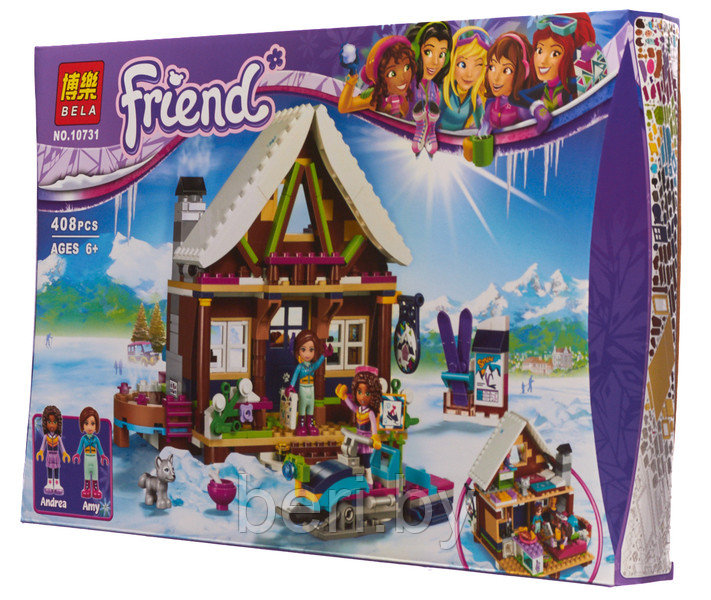 Конструктор Bela Friends 10731 "Горнолыжный курорт: шале" 408 деталей (аналог Lego Friends 41323), Френдс - фото 3 - id-p99676217