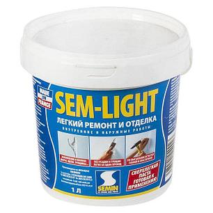Суперлегкая, заполняющая шпатлевка для трещин, стыков Semin Sem-Light, 1 л, фото 2