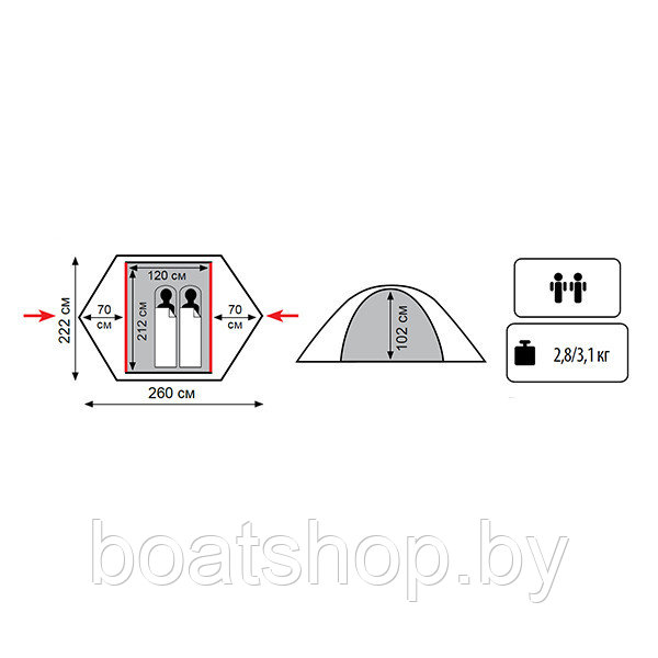 Палатка экспедиционная TRAMP SARMA 2 (V2) - фото 3 - id-p80427699