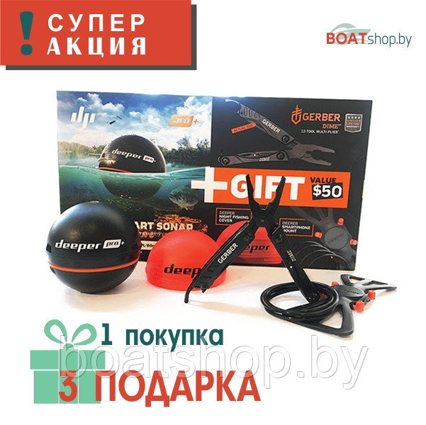 НОВОГОДНИЙ НАБОР Deeper Smart Sonar PRO+ - фото 1 - id-p87715930