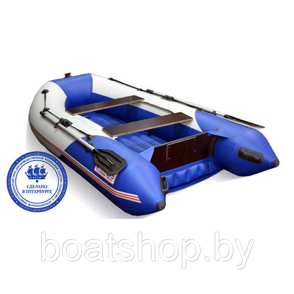 Надувная моторная лодка Хантер СТЕЛС 275 АЭРО Бело-синий, фото 1